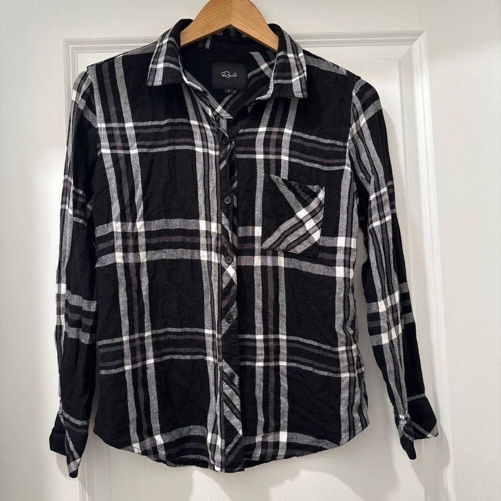 Rails Hunter button-down shirt in a black and white plaid Size S